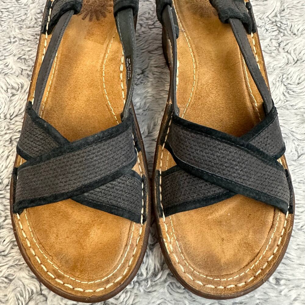 UGG Mayley Slingback Wedge Sandals Black Strappy Women's 9 Summer - Picture 2 of 9
